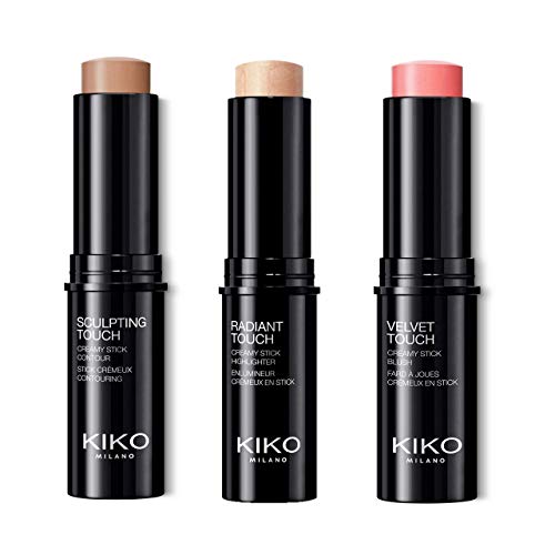 KIKO MILANO - Face stick set | Contour stick + Highlighter stick + Blush stick | Hypoallergenic | Made in Italy