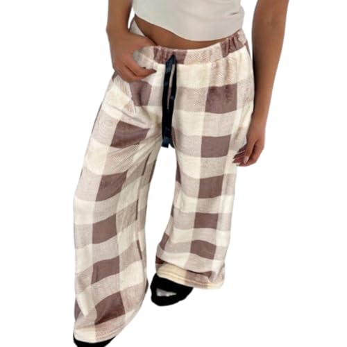 Image of Leopard Pants Women Therian Fuzzy Pajama Pants Y2k Cheetah Pants Grunge High Waisted Fluffy Pants