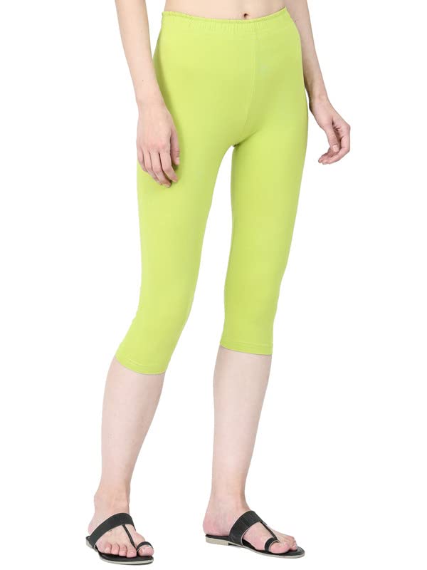 Image of Robinbosky Premium Stretchable Cotton Capri Legging for Women | Suitable for Formal wear & Casual wear | High-End Elastic Makes. The Leggings Squat Proof and Durable for Travel, Yoga, & Workout.