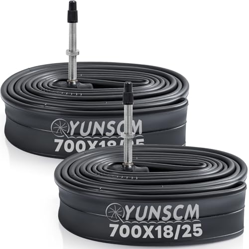 YUNSCM 2-PCS 700c Bike Tubes 700x18-25C 18/25-622 60mm Presta Valve, Premium Butyl Rubber Bicycle Inner Tubes Compatible with Road, Gravel, Hybrid Bikes (S-076)