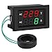 DROK 0.39 Inches LED 2in1 Multimeter AC 500V 200A Voltmeter Ammeter, AC Volts Meter Panel Ammeter Gauge with Current Transformer, 2-Wires Digital Ammeter Volts Meter Tester