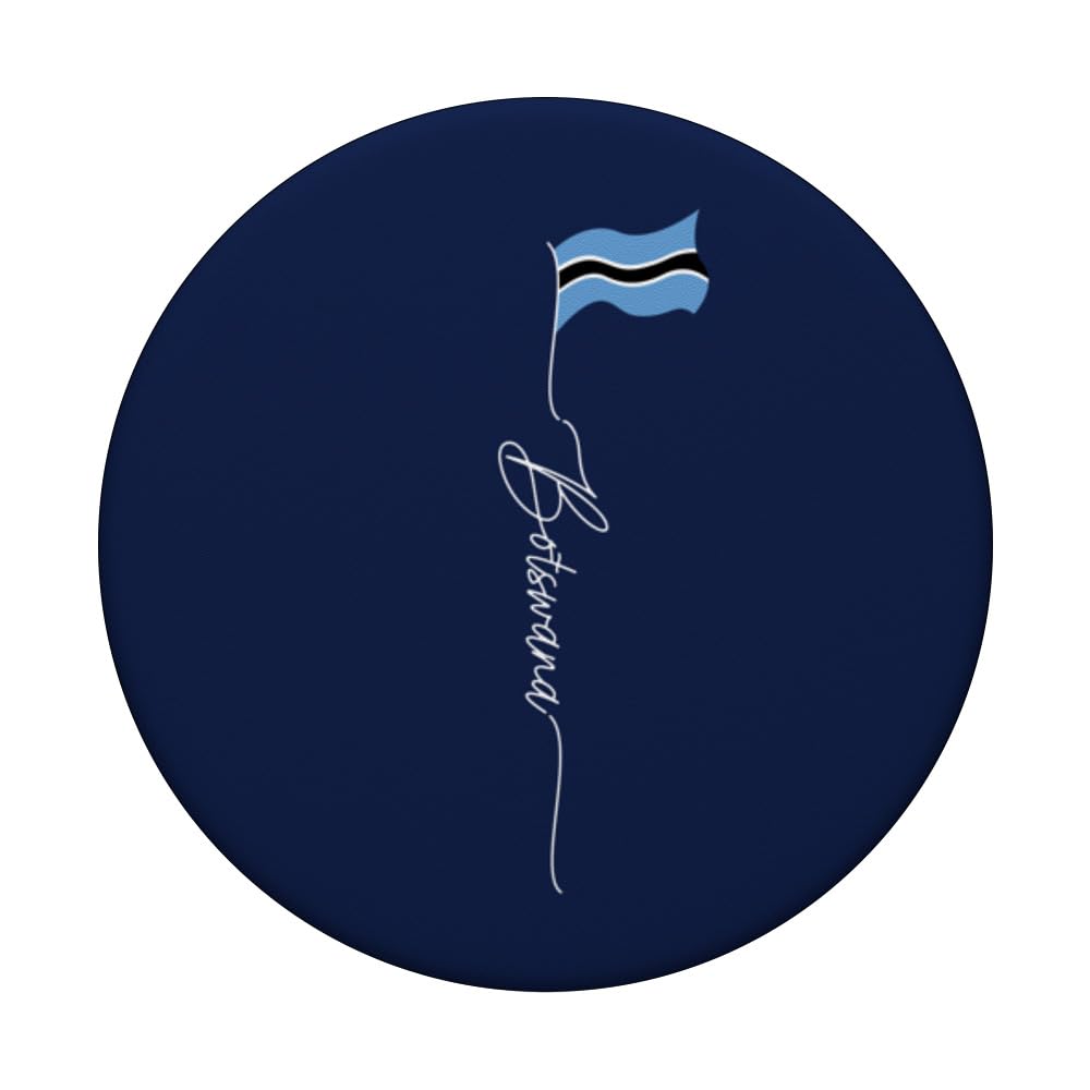 Botswana flag, Gaborone, Motswana Patriotic Flag PopSockets Swappable PopGrip, Black - Image 3
