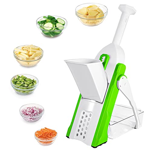 Adjustable Mondoline Slicer for Kitchen, ASOFTY Safe and Easy Vegetable Onion Food Chopper, Multifunctional Veggie Meat Cutter for Fruit Potato Chip Vegetable Onion Cheese