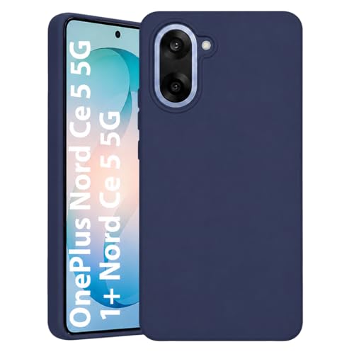 Image of LIRAMARK Liquid Silicone Soft Back Cover Case for OnePlus Nord CE 5 5G| Soft Micro-Fibre Lining Inside | Camera Protection Bump (Midnight Blue)