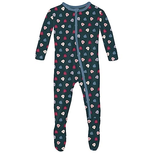 Image of KicKee Holiday Theme Zipper Footie – Festive Viscose from Bamboo Baby Pajamas – One-Piece Sleepwear for Winter Nights