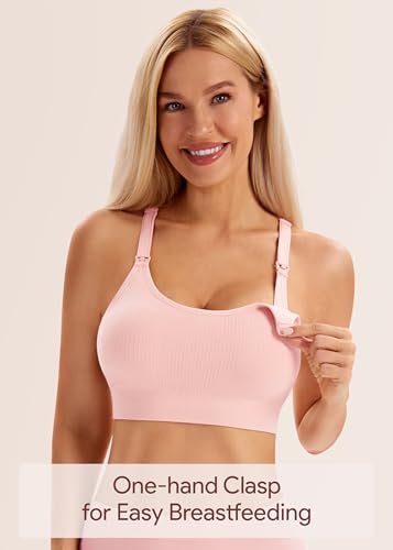 Image of Angelhood Nursing Bras for Breastfeeding, Criss-Cross Back Nursing Sports Bra, Low Impac Support Yoga Maternity Bras