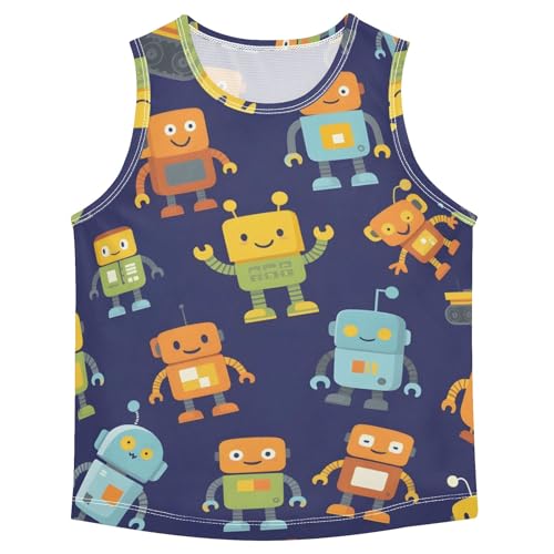 Boys' Tank Top Shirt Cartoon Robot Pattern Sleeveless T-Shirts