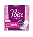 Poise Incontinence Pads, Maximum Absorbency, Long, 12 Count (Pack of 6)