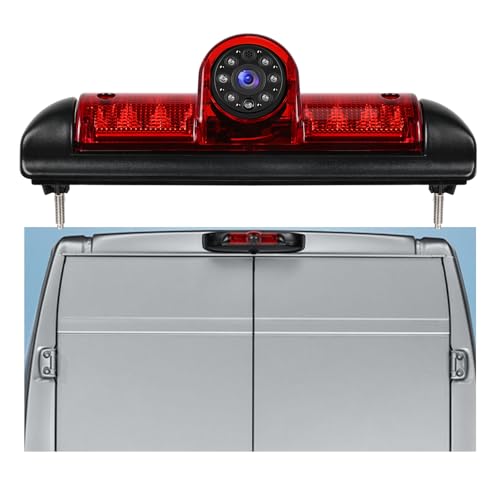 Hodozzy Caméra de Recul pour Fiat Ducato 3/Peugeot Boxer/Citroen Jumper 2006-2017,Caméra de Troisième Feu Stop de Voiture,Vision Nocturne IR, Etanche...