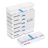 💊ABNEHMBARE TABLETTENBOX: Der abnehmbare Tagesdispenser ordnet Tabletten und Pillen nach Wochentagen und Tageszeiten (Morgen, Mittag, Abend, Nacht) und schafft so die perfekte Übersicht über Ihre Arzneimittel-, Medikamente- und Tabletteneinnahme. Gut lesbar in schwarzen Druckbuchstaben.