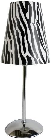Simple Designs LT3024-ZBA Mini Silver Table Lamp with Animal Print Shade, Zebra image 5