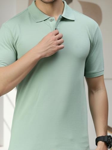 Image of Lux Cozi Men's Cotton Solid Polo Tshirt | Collar Tshirts | Half Sleeves | Stylish & Premium All Day Wear | Pack of 1