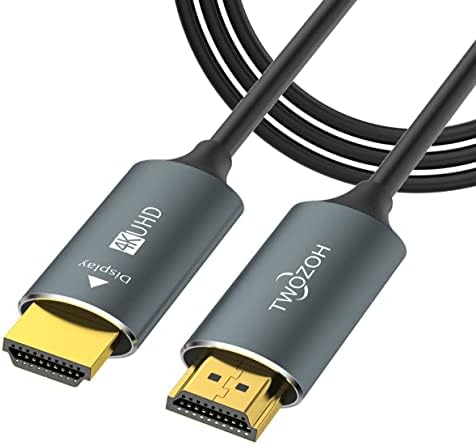 Twozoh Fiber Optic HDMI Cable 15M, 4K Fiber HDMI to HDMI Cable 4K/60Hz (4:4:4 HDR10 HDCP2.2) 1440p 144Hz 18Gbps High Speed UHD Fiber HDMI Cord