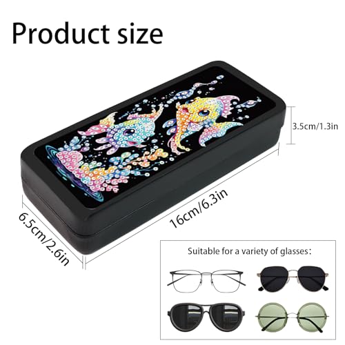 Image of 5D Diamond Painting Eyeglass Case for Adults, DIY Rhinestone Crystal Diamond Art Eyeglass Holder, Handmade Goldfish Sunglass Storage Box, Art Craft Gift for Adults, Travel Eyewear Case