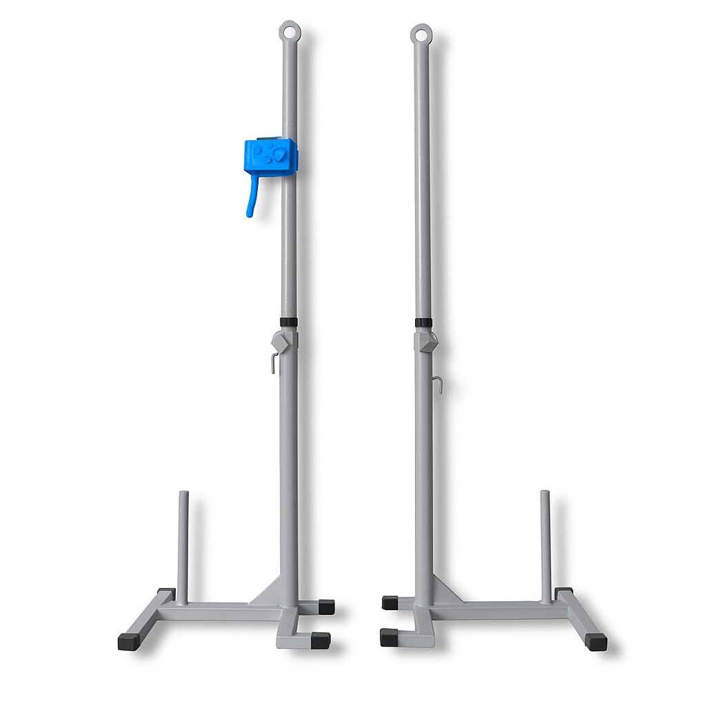 MUNDET WALA Badminton Net Poles, Metal Construction, Height Adjustable, Indoor Outdoor Set, Black