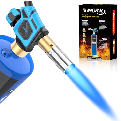 Propane Torch Head Trigger Start Gas Torch 5 Mapp Map Gas Torch Fuel by Propane MAPP Gas Cylinder for Brazing Welding(Fuel Cylinder not included)