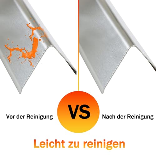 7636 Edelstahl Flavorizer Bars für Weber Spirit 300 Grill, 38,8CM Aromaschienen für Weber Spirit E310 E320 E330,Edelstahl Hitzeschild für Weber Spirit II 310 Series, Brennerabdeckungen Ersatz
