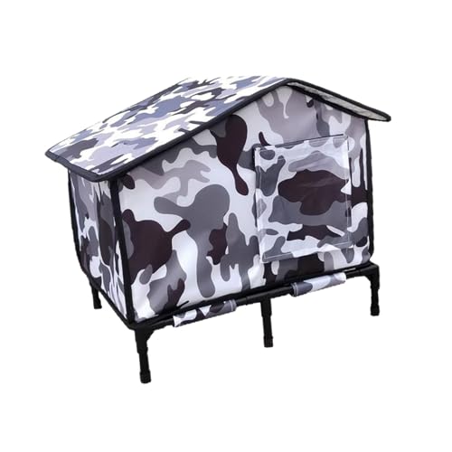 MYCENSE 屋外用キャットハウス 高さのあるベース 完全密閉型 断熱巣 子猫用シェルター 防水 ポーチ 納屋 ガレージ