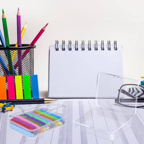 Image of 32 Pcs Plastic Crayon Box Bulk Clear Crayons Holder with Lid Crayon Organizer Case Crayon Storage Containers for Students School Office Supplies (32)