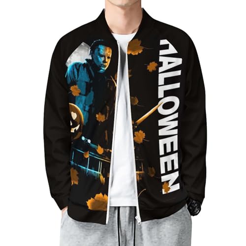 ZHANGXM Men's Jacket Halloween Michael Myers Autumn Soft And Comfortable Hip-Hop for Men Long Sleeved Sweatershirt Coat