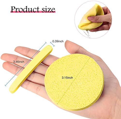 Image of Combo Compressed Premium Facial Makeup Sponge Set With 100pcs Fake Nails, Durable Soft Sponge For Liquid Foundation, Creams, and Powders Latex Free Wet and Dry Makeup- Pack Of 12