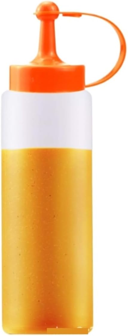 Squeeze Bottle Ketchup Squeeze Bottle Salad Kitchen Seasoning 5PCS Dinnerware(Orange)