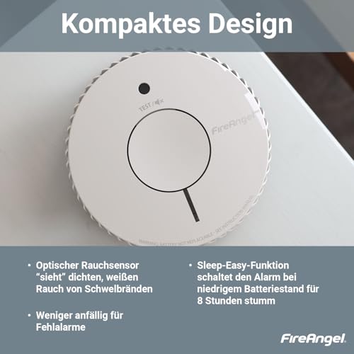 FireAngel FA6120 Rauchmelder mit 10-Jahres-Batterie, Feuermelder, Q-Label – Ansicht 4