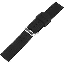 Qinlorgo Watch Band, Silicone Pin Buckle Strap, Sports Tire Grain Watch Accessory with Flexible Design, Ideal for Men & Women, 20mm Width, White Black