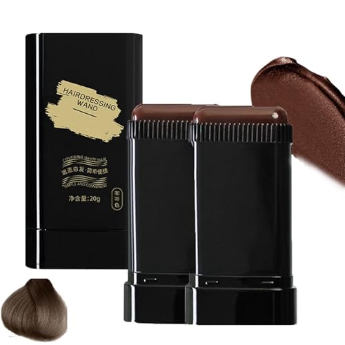 Roseionly - Tinte instantáneo en barra con peine incorporado, peine portátil for cubrir canas, kit de retoque 2 en 1, resistente al agua y al sudor, seguro y práctico for mujeres y hombres.(Coffee,2PC