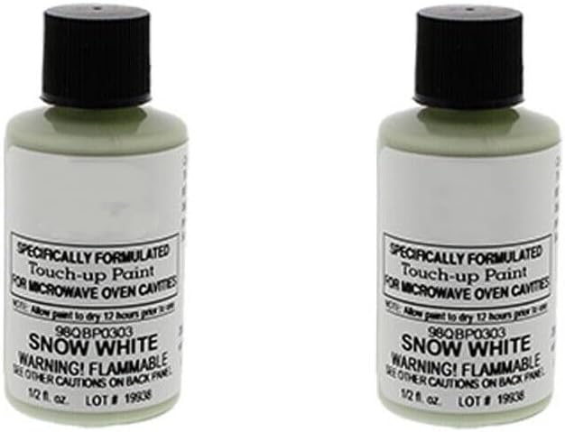 For 2 PACK - White Microwave Oven Cavity Touch-Up Paint 98QBP0303, for erp microwave oven universal cavity touch up paint, for microwave safe paint for inside microwave gray, for microwave oven safe touch up paint, 98qbp0303, for microwave cavity touchup paint, for touch up paint for inside door of microwave