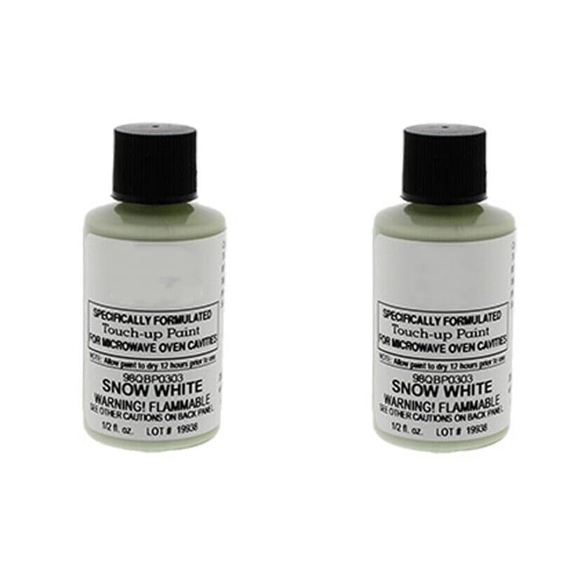 For 2 PACK - White Microwave Oven Cavity Touch-Up Paint 98QBP0303, for erp...