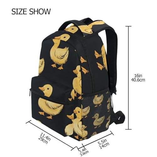 Cartoon Yellow Duck Backpack Laptop Tablet Travel School Backpack with Name Tag for Boys Girls3