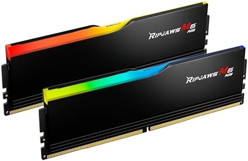 G.SKILL Ripjaws M5 RGB Series DDR5 RAM (Intel XMP 3.0) 96GB (2x48GB) 5200MT/s CL40-40-40-83 1.10V Desktop Computer Memory U-DIMM - Matte Black (F5-5200J4040A48GX2-RM5RK)