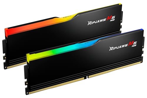 G.SKILL Ripjaws M5 RGB Series DDR5 RAM (Intel XMP 3.0) 48GB (2x24GB) 5200MT/s CL40-40-40-83 1.10V Desktop Computer Memory U-DIMM - Matte Black (F5-5200J4040A24GX2-RM5RK)