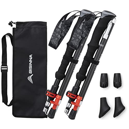 BISINNA Carbon Fiber Trekking Poles 2pc/set Lightweight Collapsible and Adjustable Walking Poles Quick Lock System Walking Sticks for Camping Hiking Backpacking Traveling Mountaineering BISINNA Carbon Fiber Trekking Poles 2pc/set Lightweight Collapsible and Adjustable Walking Poles Quick Lock System Walking Sticks for Camping Hiking Backpacking Traveling Mountaineering
