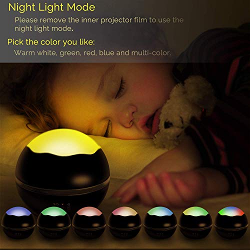 Moredig Led Projektor Sternenhimmel, 360° Drehbar Nachtlicht Baby Kinder Nachtlicht Sternenhimmel für Kinderzimmer Schlafzimmer Neugeborenes zum Geburtstag - Schwarz - Image 4