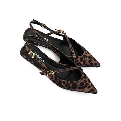 LUMINOSA Women’s Pointed-Toe Cross-Strap Flats