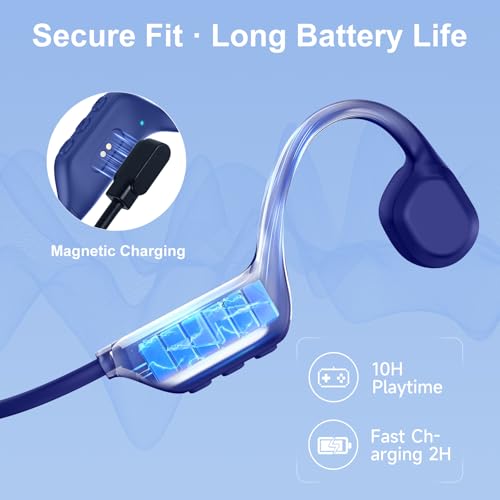 Image of IFECCO Bone Conduction Headphones Bluetooth 6.0, IP67 Waterproof Open-Ear Wireless Sports Headphones with Magnetic Charging, 26g Ultra-Light, 10H Playtime & Dual Connectivity for Running, Cycling, Gym