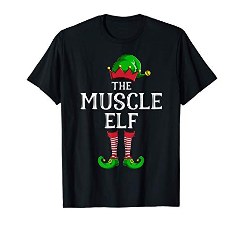Muscle Elf Matching Family Family Christmas Party Pigiama Maglietta