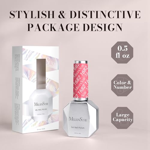Image of MelodySusie Bright Pink Gel Nail Polish,0.5fl oz Nails Soak Off UV LED Cranberry Pink Gel Polish Gift for Women Nail Art Manicure Salon DIY Nail Design Decoration at Home-1682