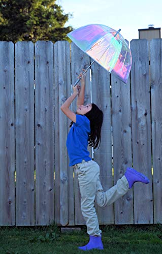 Totes Kids Clear Bubble Kids Umbrella - Perfect For Walking Safety- Child Safe With Pinch-Proof Closure And Easy-Grip Curved Handle Perfect For Small Hands, In Transparent Or Colorful Options #TOP3