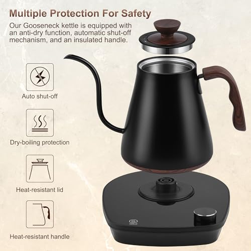 YDDZZM Electric Gooseneck Kettle 0.9L – Precise Variable Temperature — view 5