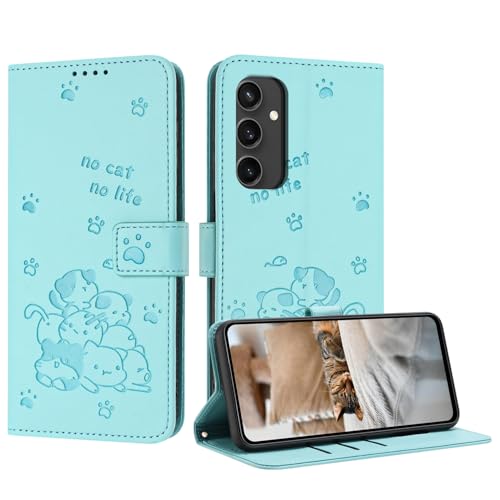 For Galaxy S24 FE ケース 手帳型 Vlimus かわいい子猫の携帯電話ケース ギャラクシーS24FE ケース カード収納 耐衝撃 SCG30 ケース 耐久性 指紋防止 スタンド機能 S24FE 5G ケース 手帳型 ウエストバックルマグネ