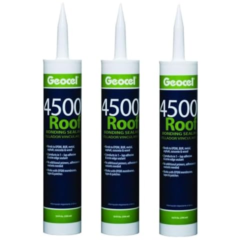 GEOCEL GC55103 4500 Roof Bonding Sealant, 10.1 Ounce Cartridge, Black (3) Cover
