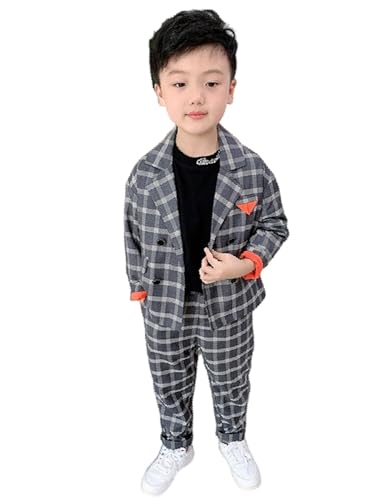 Costume garçon à carreaux élégant pour les fêtes de Noël et spectacles scolaires