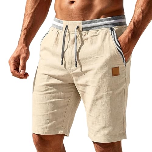 Pantalon court en lin homme haut de gamme : le bermuda d'été fluide à cordon de serrage