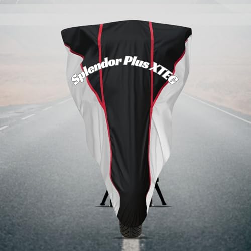 Image of Motorcycle Bike Body Cover for Outdoor Use - Heavy Fabric Water Resistant Two Wheeler Cover with UV, Dust & Rain Protection Compatible for Splendor Plus XTEC