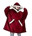 ORANDESIGNE Sweat à Capuche Sherpa Surdimensionné Couverture Ultra en Peluche Doux et Chaud Confortable Sweat à Capuche Long en Polaire et Coton pour Homme et Femme A-Rouge