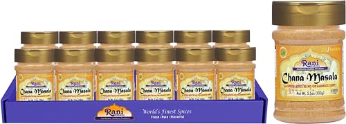 Rani Chana Masala (Garbanzo Curry 15-Spice Blend) 3.5oz (100g) PET Jar, Pack of 12 ~ All Natural | Vegan | No Colors | Gluten Friendly | NON-GMO | Kosher | Indian Origin