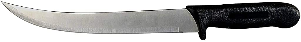12” Cimiter Knife - Cozzini Cutlery Imports - Curved Blade Black Handle Butcher & Meat Knife (Black)